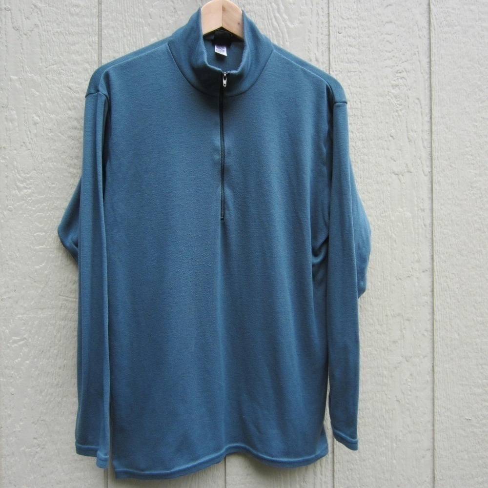 Patagonia Base Layer  Capilene Mens L Muted Green 1/4 Zip France‎ Made Hiking